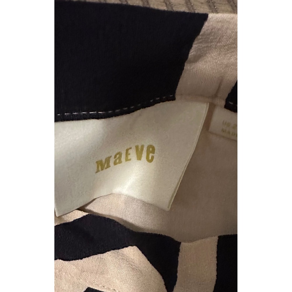 Maeve by Anthropologie Black & Cream Graphic Zebra Print Midi Skirt - Size 2 - Picture 3 of 3